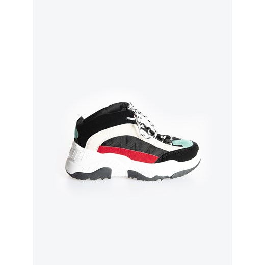 Sneakersy damskie Gate na platformie wiązane sportowe z poliestru gładkie