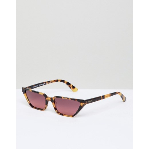 Vogue Eyewear x Gigi Hadid – Szylkretowe okulary przeciwsłoneczne typu kocie oczy z różowymi soczewkami-Brązowy Vogue No Size Asos Poland