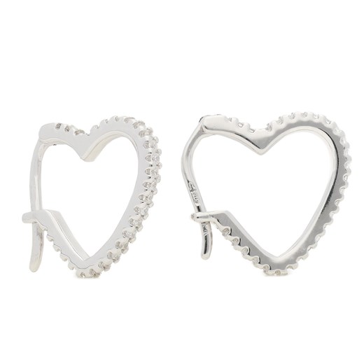 Kolczyki MICHAEL KORS - Sm Pave Heart Hoop MKC1336AN040 Silver Clear