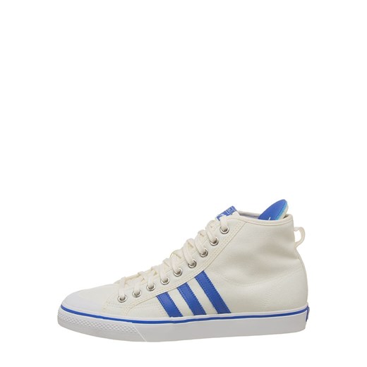 Trampki damskie białe Adidas z wysoką cholewką gładkie sznurowane