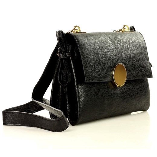 MARCO MAZZINI Klasyczna Torebka Listonoszka crossbody na szerokim pasku czarna Merg One Size okazja merg.pl
