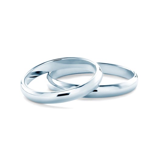 Obrączki ślubne: białe złoto, półokrągłe, 3 mm