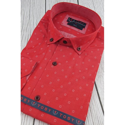 Koszula męska Tosy z kołnierzykiem button down w abstrakcyjne wzory z tkaniny