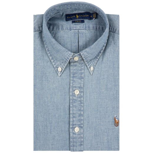 Koszula męska Polo Ralph Lauren z kołnierzykiem button down na wiosnę z długim rękawem gładka