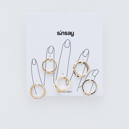 Sinsay - Zestaw pierścionków - Złoty Sinsay One Size