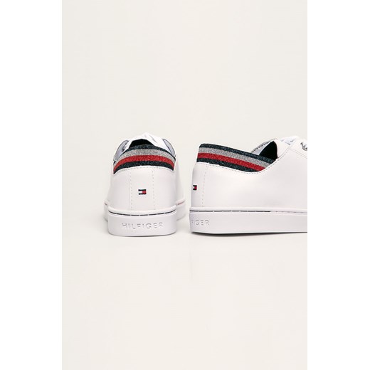 Trampki damskie Tommy Hilfiger z niską cholewką wiązane skórzane