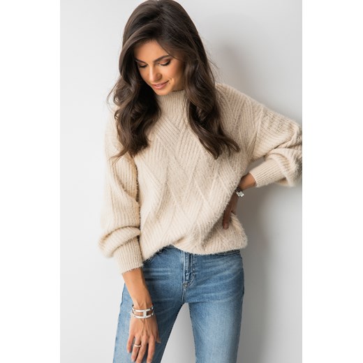 Beżowy sweter damski Fashion Manufacturer