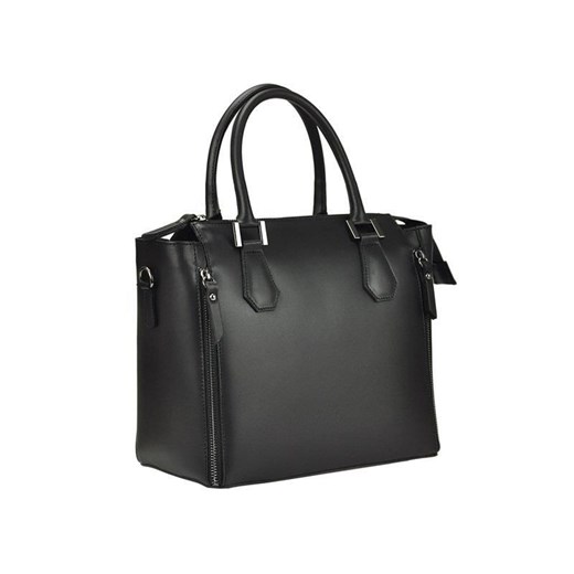 Shopper bag Patrizia Piu do ręki ze skóry elegancka lakierowana