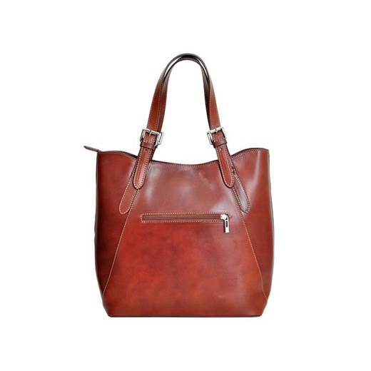 Shopper bag Florence duża pomarańczowy ze skóry
