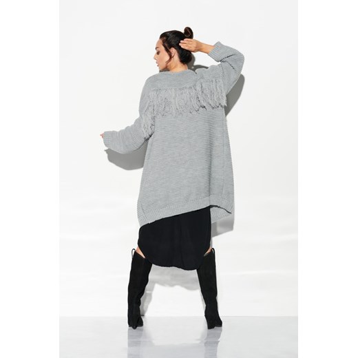 Sweter damski szary Lemoniade z dekoltem w serek
