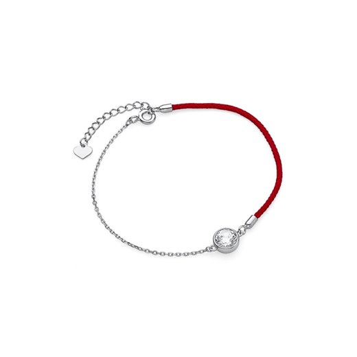 Bransoletka szczęścia celebrytka kółko circle ring bawełna cyrkonie srebro 925 Z1669B_R Valerio Valerio.pl