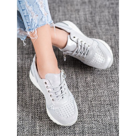 SKÓRZANE SNEAKERSY Z SUWAKIEM VINCEZA