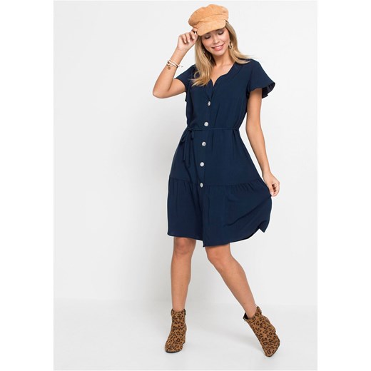 Czarna sukienka Bonprix w serek casual mini