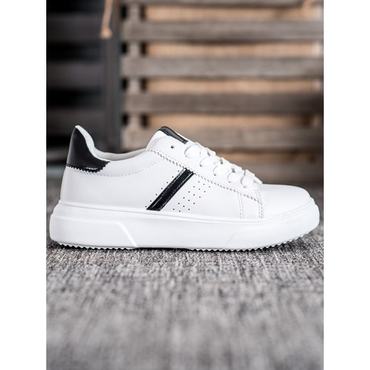 Buty sportowe damskie CzasNaButy sneakersy wiązane gładkie płaskie