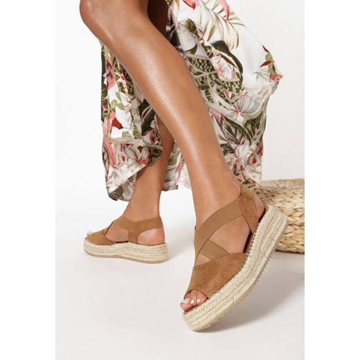 Espadryle damskie Born2be casual z klamrą gładkie na platformie