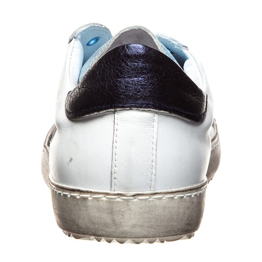 Skórzane sneakersy w kolorze biało-błękitnym