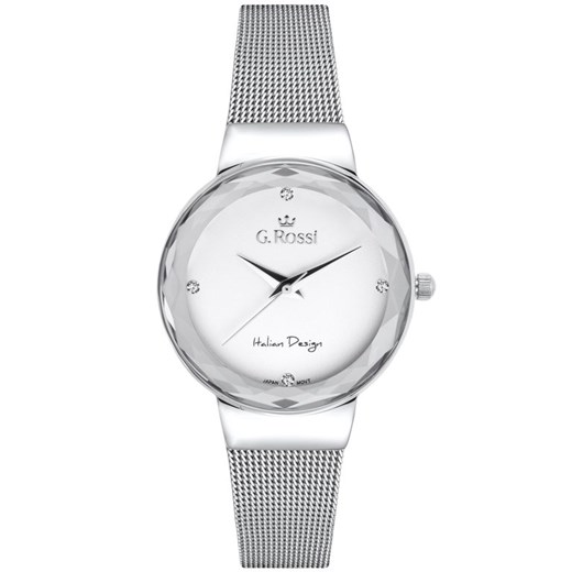 ZEGAREK GINO ROSSI - 11184B-3C1 (zg785a) silver + BOX - Srebrny