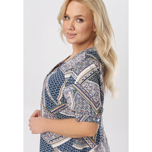 Niebieska Bluzka Savasesis Born2be XL/XXL promocja Born2be Odzież