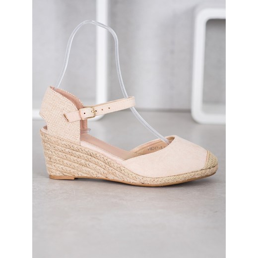 Espadryle damskie CzasNaButy z tkaniny z klamrą
