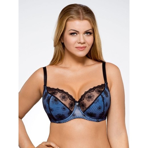 Biustonosz granatowy Ava Lingerie z tiulu