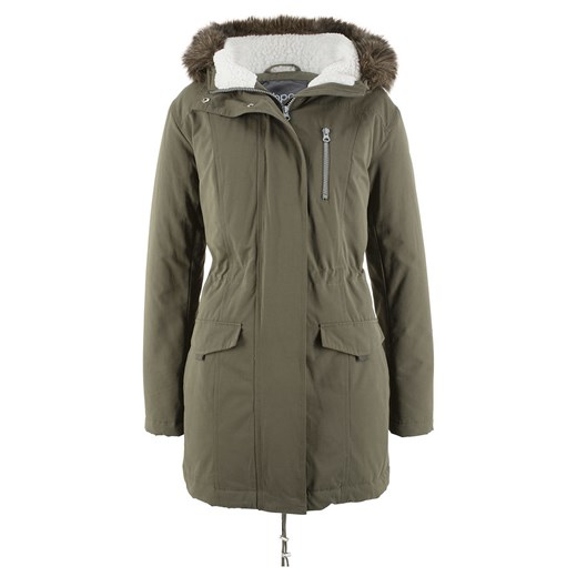 Parka z kapturem z podszewką ze sztucznego futerka | bonprix