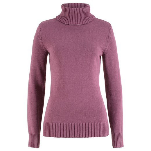 Sweter bawełniany z golfem | bonprix