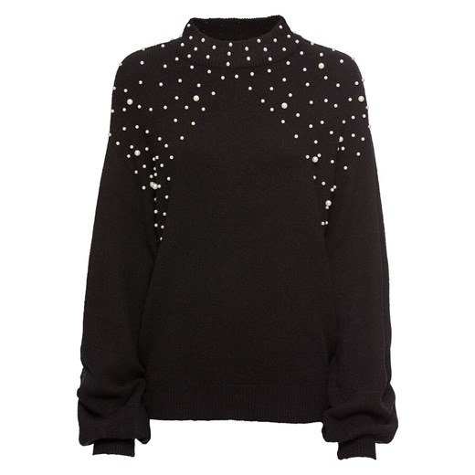 Sweter dzianinowy z perełkami | bonprix