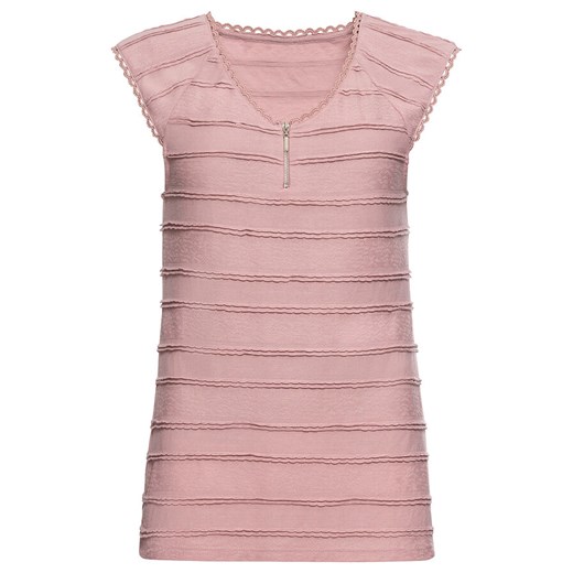 Shirt z falbankami i zamkiem | bonprix