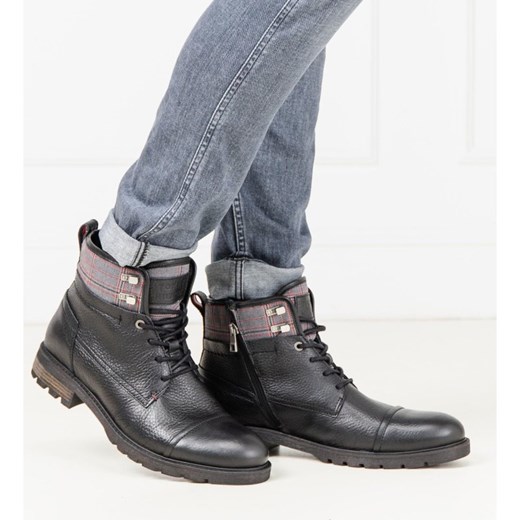 Buty zimowe męskie Tommy Hilfiger casualowe wiązane skórzane