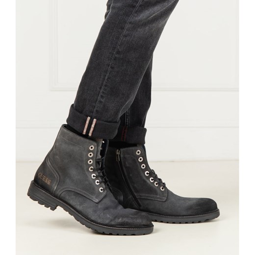 Buty zimowe męskie Guess skórzane wiązane