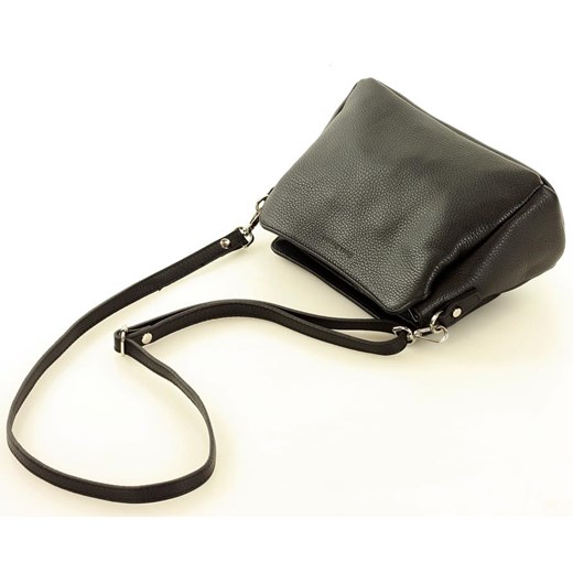 MARCO MAZZINI Zorganizowana torebka skórzana crossbody listonoszka czarna Merg one size okazyjna cena merg.pl