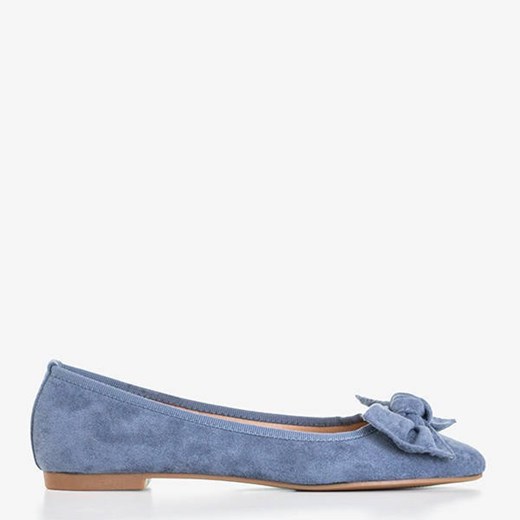 Niebieskie damskie baleriny z kokardką Osstice - Obuwie Royalfashion.pl 41 royalfashion.pl