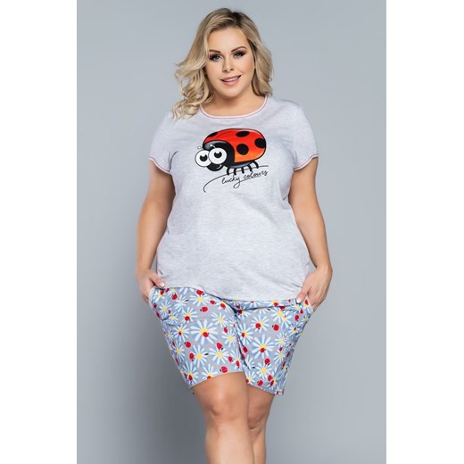 Piżama Damska Model Miła kr.r.kr.sp Light Melange Italian Fashion L Bomawika
