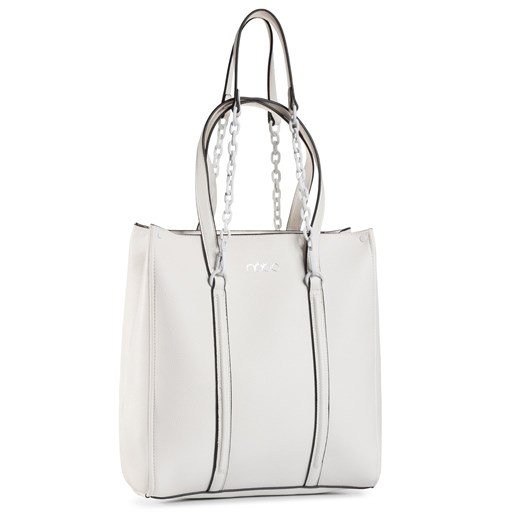 Shopper bag biała na ramię duża bez dodatków
