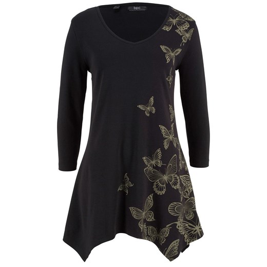 Długi shirt bawełniany z dłuższymi bokami, rękawy 3/4 | bonprix Bonprix 40/42 bonprix