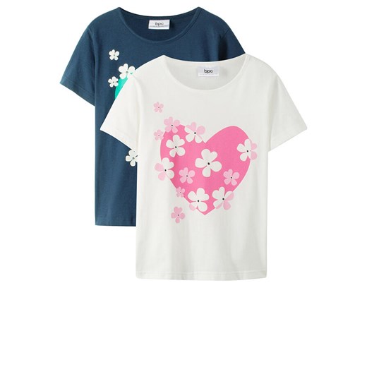 T-shirt dziewczęcy (2 szt.) | bonprix Bonprix 152/158 bonprix