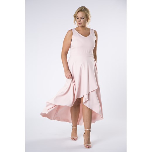 monochromatyczna sukienka z dopasowaną górą i częścią spódnicową o zakładanym kroju Ptakmoda.com 38 ptakmoda.com