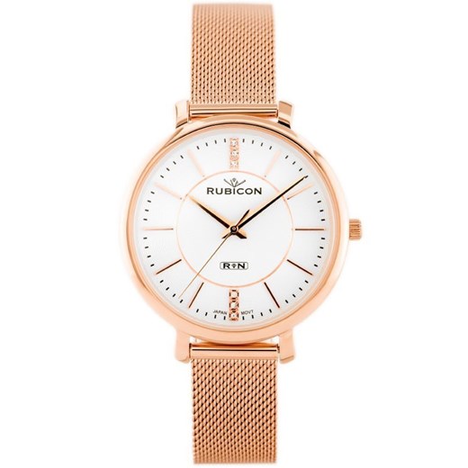 ZEGAREK DAMSKI RUBICON RNBE04 (zr599b) - SZAFIROWE SZKŁO Rubicon uniwersalny timeup.pl