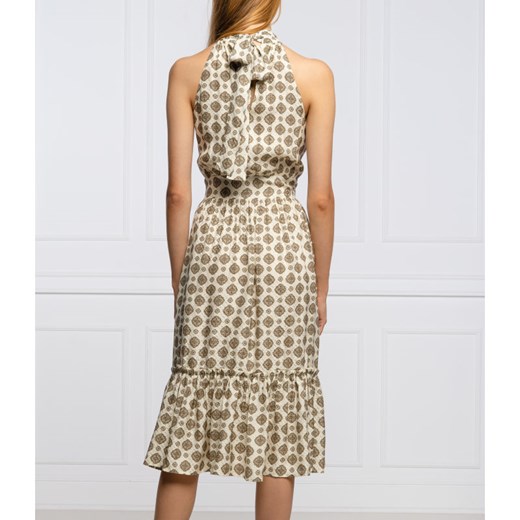 Sukienka Michael Kors w abstrakcyjnym wzorze bez rękawów z dekoltem halter maxi