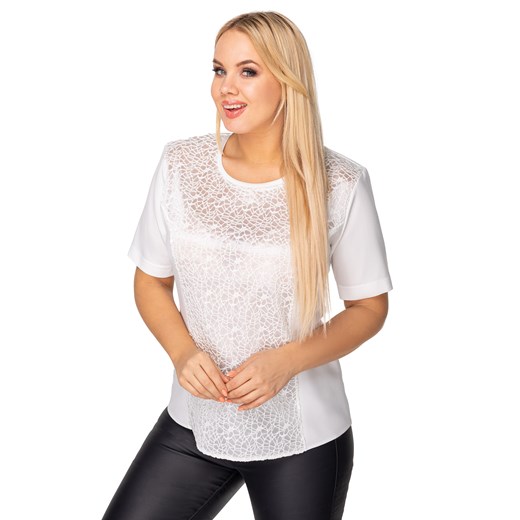 elegancka bluzka z gipiurową wstawką Ptakmoda.com 44 ptakmoda.com