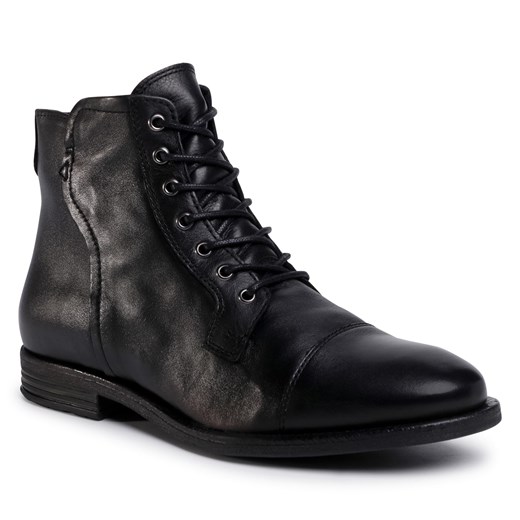 Buty zimowe męskie czarne casual sznurowane