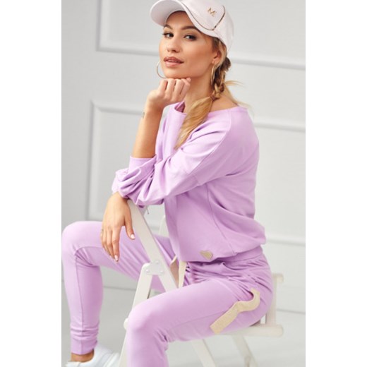 Modny dres damski fioletowy 28130 M fasardi.com