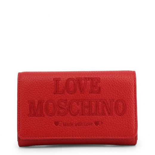 Kopertówka Love Moschino skórzana bez dodatków