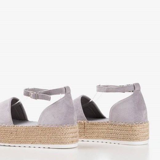 OUTLET Jasnoszare espadryle damskie na platformie Savanto - Obuwie Royalfashion.pl 38 royalfashion.pl