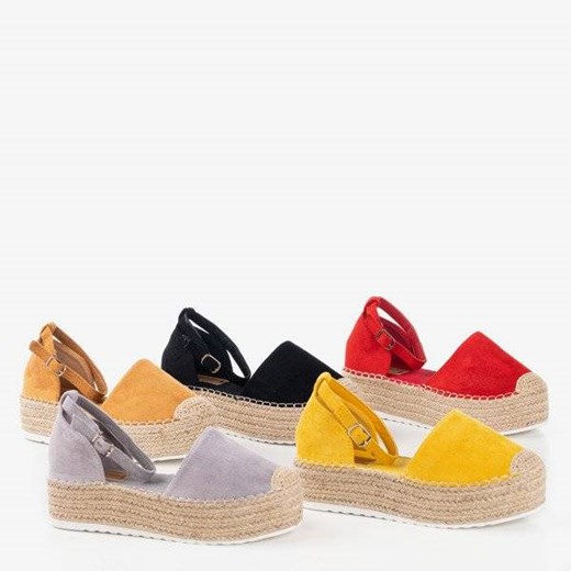 OUTLET Jasnoszare espadryle damskie na platformie Savanto - Obuwie Royalfashion.pl 38 royalfashion.pl