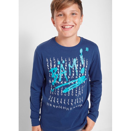 Shirt chłopięcy z długim rękawem i nadrukiem | bonprix Bonprix 164/170 bonprix