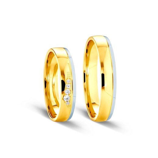 Obrączki ślubne: dwukolorowe złoto, półokrągłe, 4 mm Savicki SAVICKI