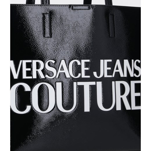 Shopper bag Versace Jeans na ramię lakierowana mieszcząca a5 elegancka