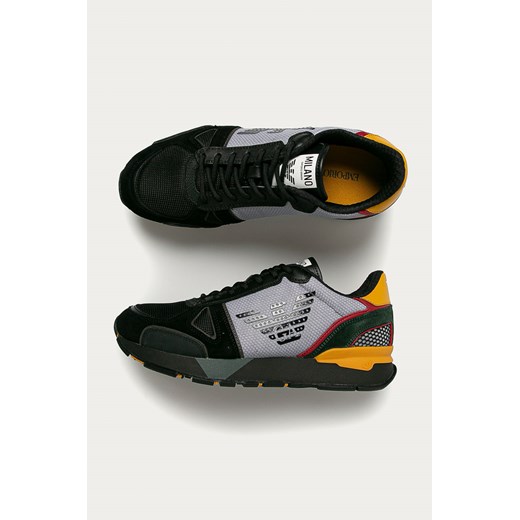 Buty sportowe męskie Emporio Armani zamszowe sznurowane