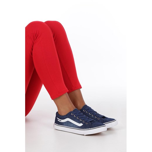 Granatowe trampki jeansowe sznurowane Casu 630 Casu 35 Casu.pl